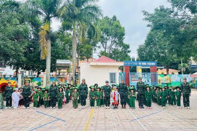 Trường Mầm non Măng Non tổ chức hoạt động trải nghiệm chào mừng ngày thành lập Quân đội Nhân dân Việt Nam 22/12