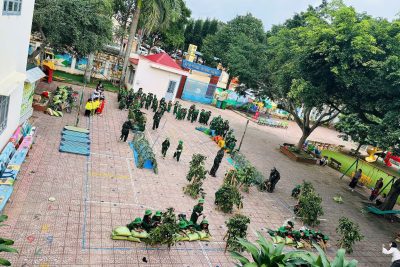 HOẠT ĐỘNG TRẢI NGHIỆM KỸ NĂNG THOÁT HIỂM KHI CHÁY VÀ PHÒNG CHỐNG ĐUỐI NƯỚC CHO TRẺ TRƯỜNG MẦM NON MĂNG NON